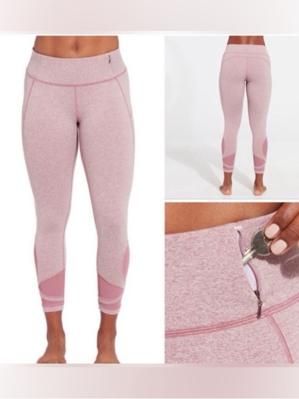 CALIA Carrie Underwood Essential Mid Rise 7/8 Ankle Leggings Pink L NWT
